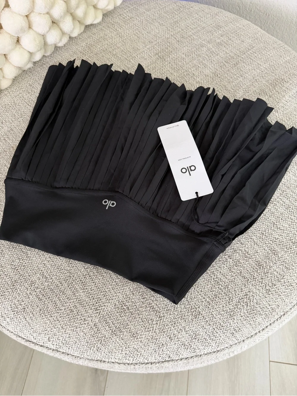 ALO Yoga Black Pleated Mini Skirt